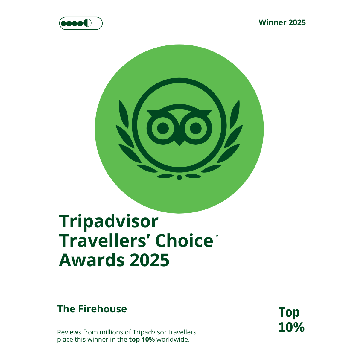 Tripadvisor Travellers' Choice Awards 2025 - The Firehouse Enniskillen
