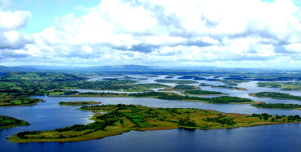 Aerial view of Fermanagh lakelands - where to eat in fermanagh
